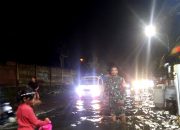 Babinsa Sertu Hengky Sigap Tangani Luapan Air dan Pohon Tumbang di Kelurahan Depok